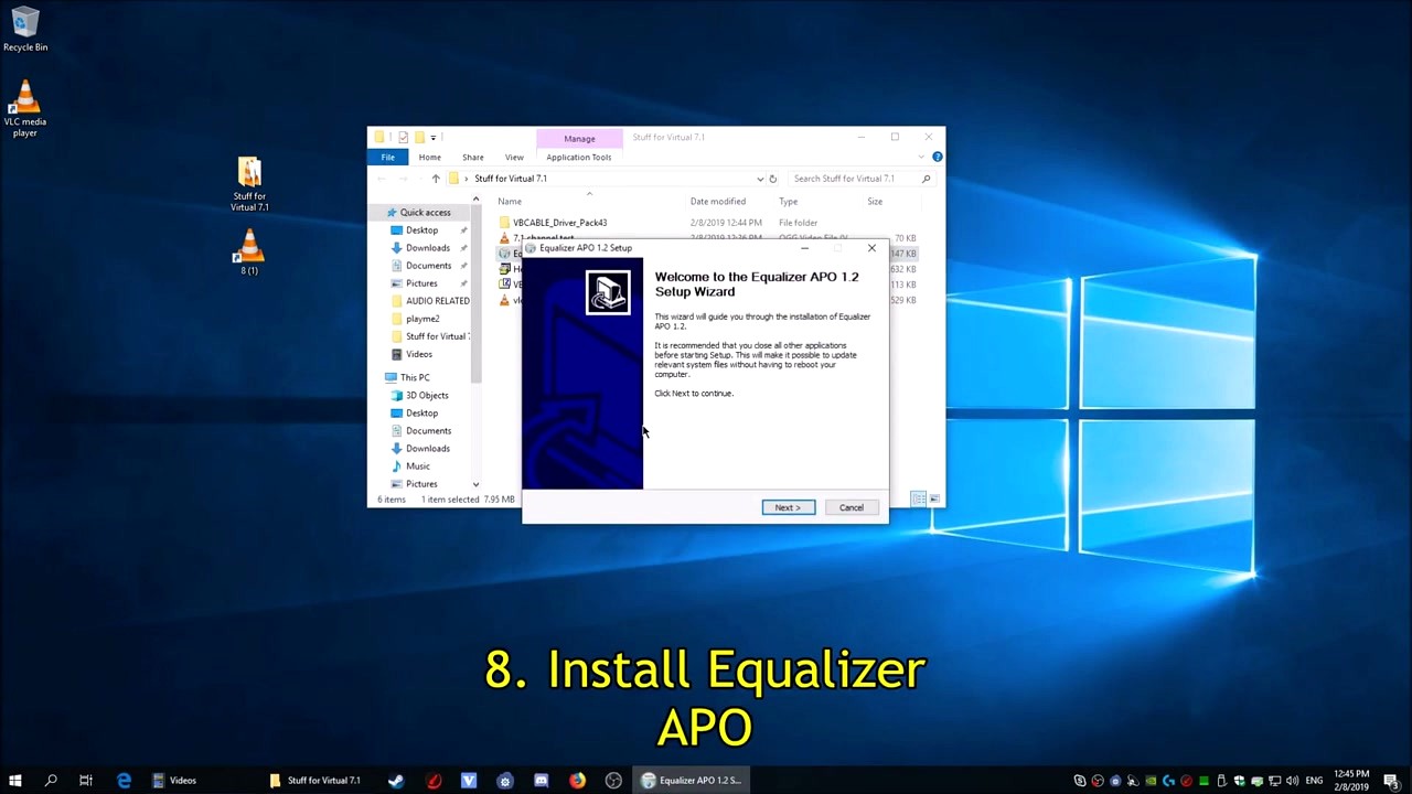 HeSuVi step 2 - Equalizer APO setup wizard welcome screen